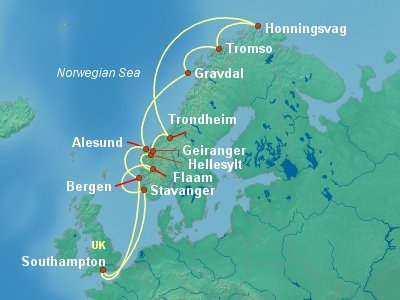Északi-fok és a norvég fjordok - Princess Cruises