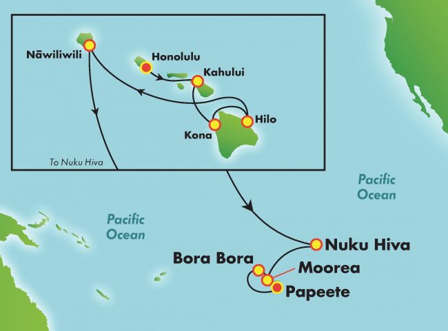 Hawaii-tól Francia Polinéziáig -  csoportos hajóút magyar idegenvezetővel 2020.10.21.-11.09.
