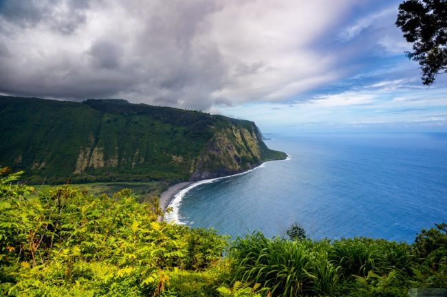 Kilátás a Waipio-völgyre