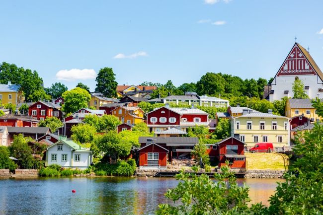 Porvoo színes faházai