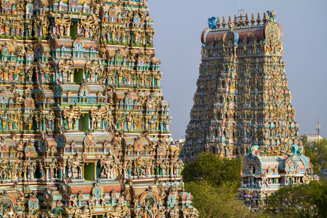 A Meenakshi templom tornyai Maduraiban
