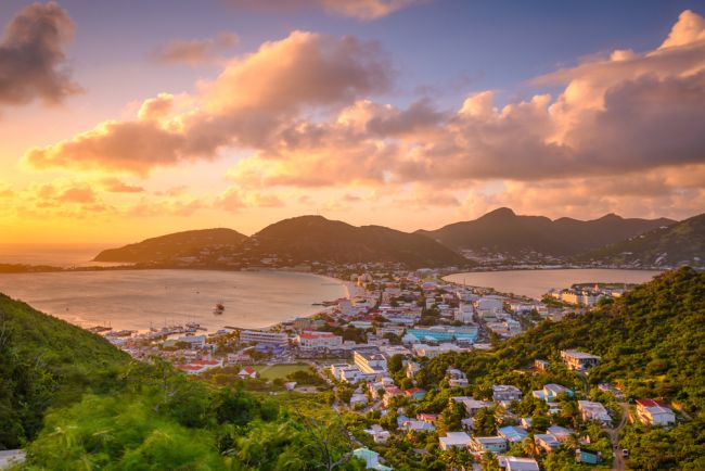 Pazar kilátás St. Maarten szigetén