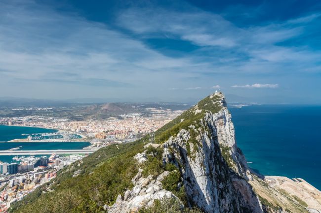 Gibraltár sziklája madártávlatból